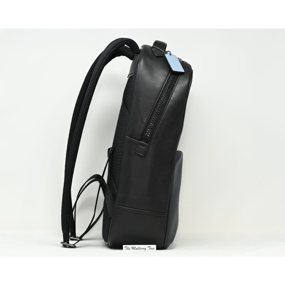 COACH WESTWAY Backpack Colorblock Midnight/Black Leather w Patch CE493 NWT $498 - Picture 3 of 12